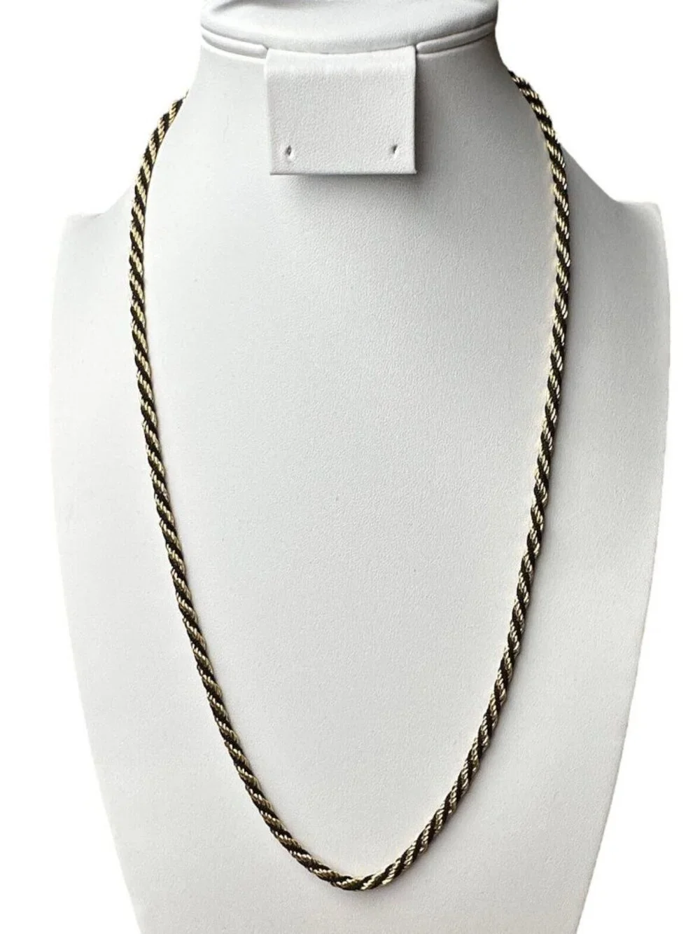 Trifari Gold Rope Chain with Black Rope Swirl Necklace 24